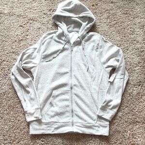 NWT light gray Old Navy terry cloth zip up hoodie size large